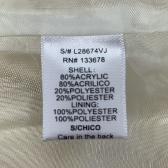 Love Tree Faux Fury Vest Cream/Vanilla Side Hidden Pockets Full Lining Size S - Picture 8 of 9